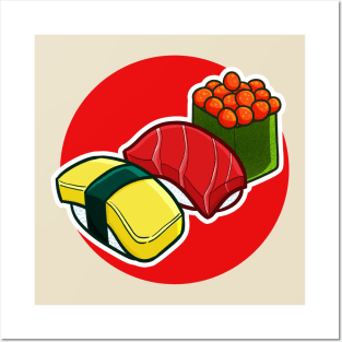 Three Type Yummy Sushi Posters and Art